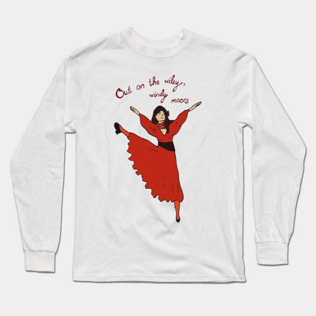 Kate Bush, Wuthering Heights Long Sleeve T-Shirt by JennyGreneIllustration